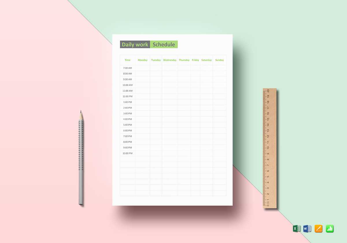 daily work calendar template