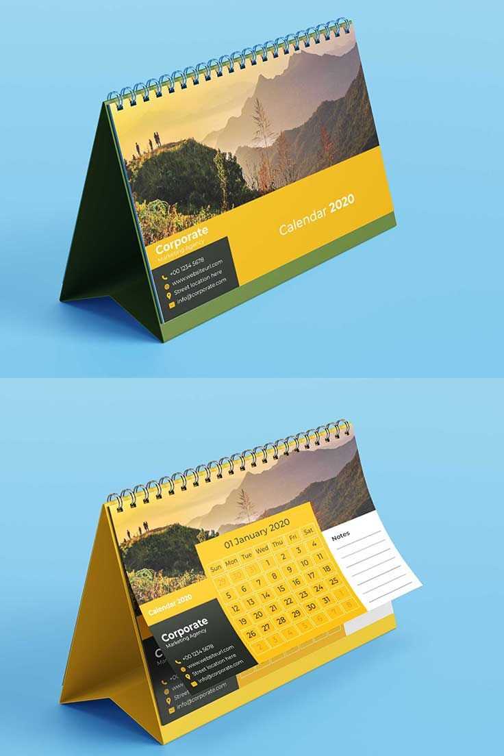 table top calendar template