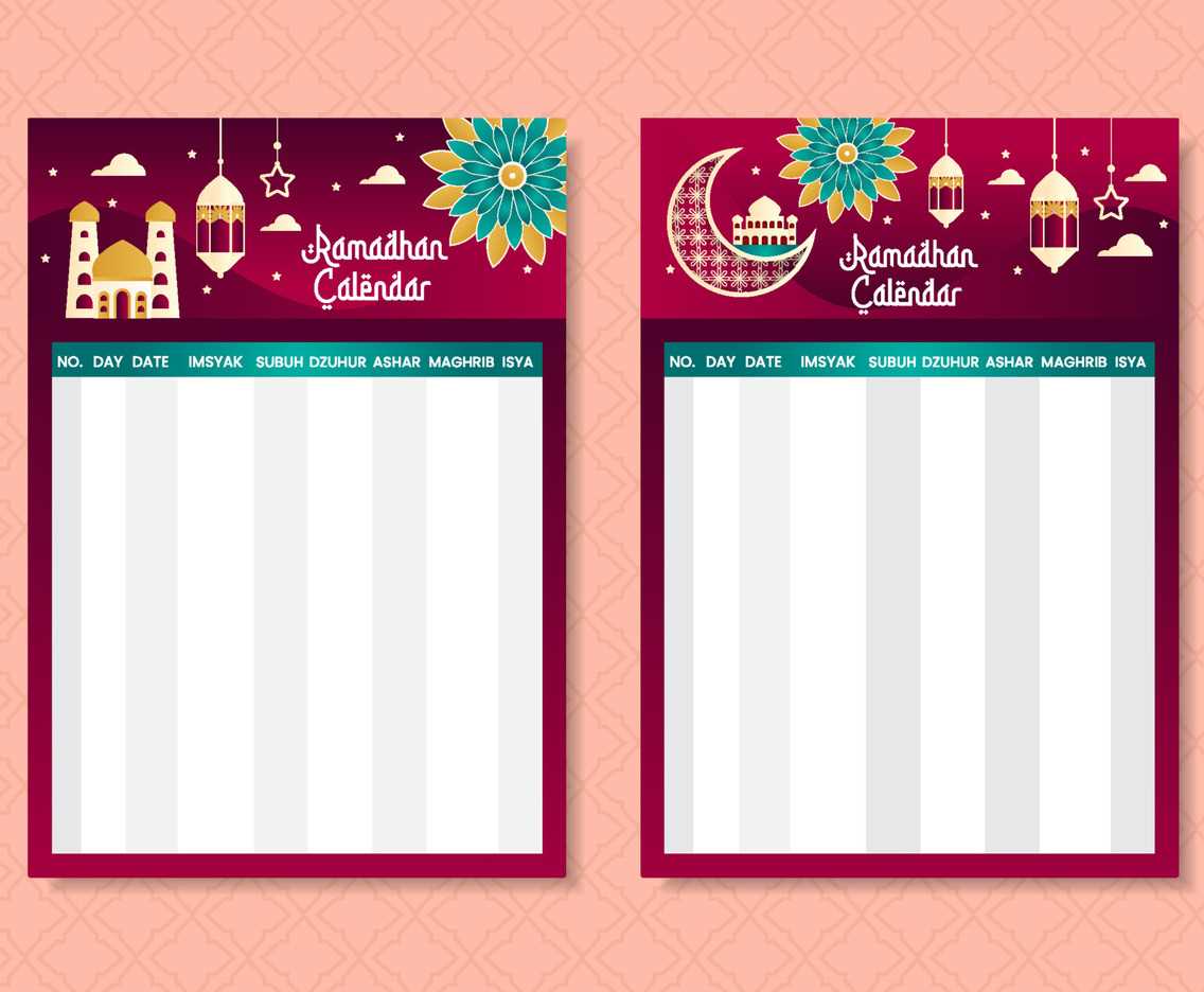 ramadan calendar template free download