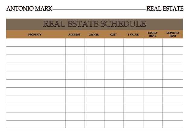 real estate calendar template