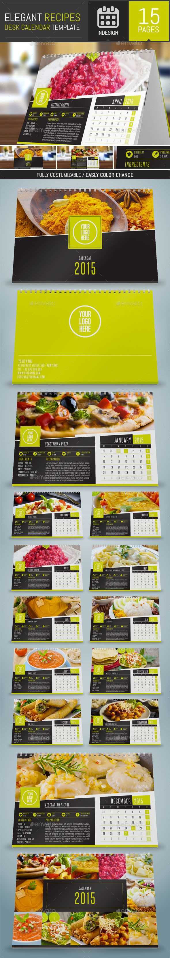 recipe calendar template