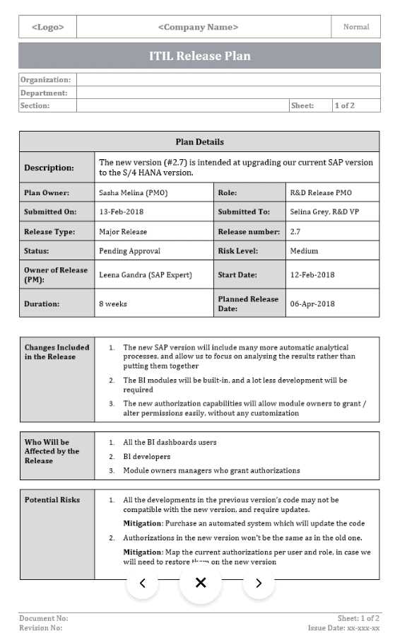 release management calendar template