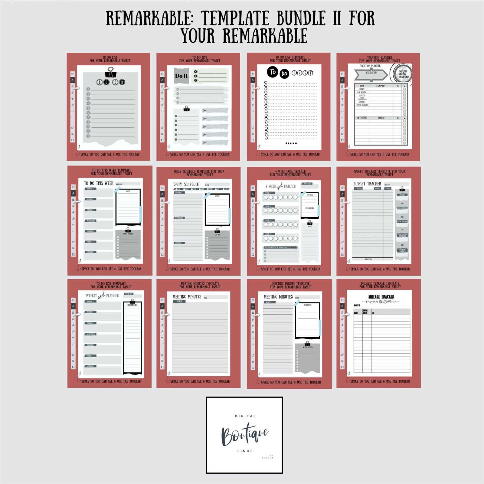 remarkable calendar template