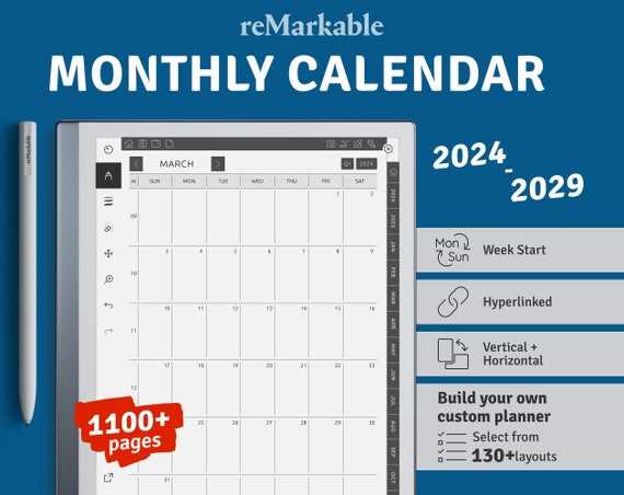 remarkable calendar template