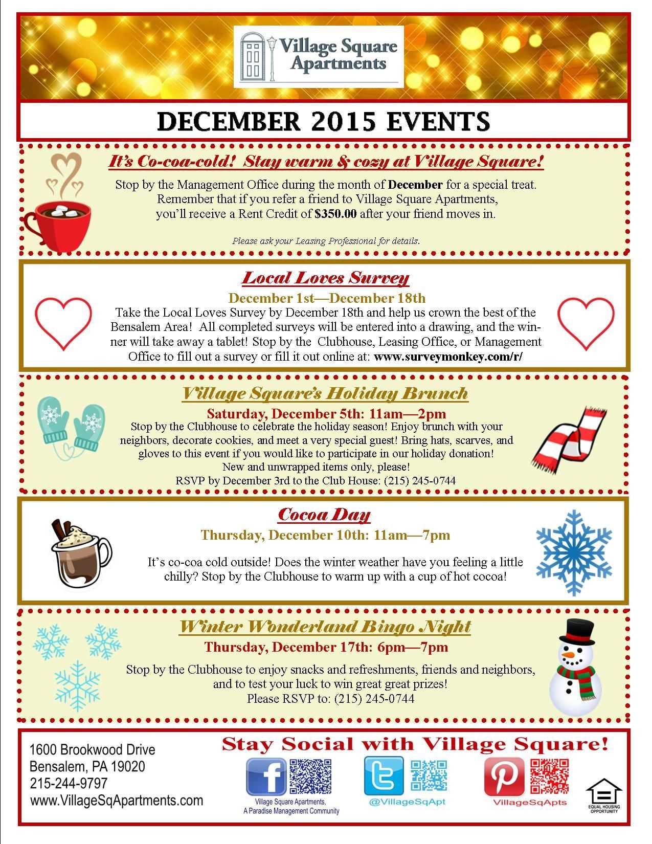 resident event calendar template