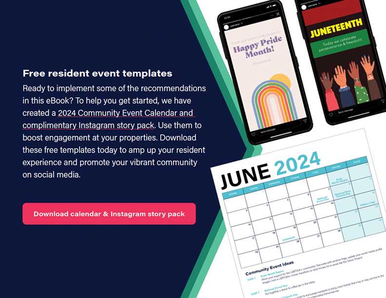 resident event calendar template