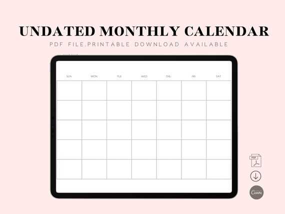 reusable calendar template