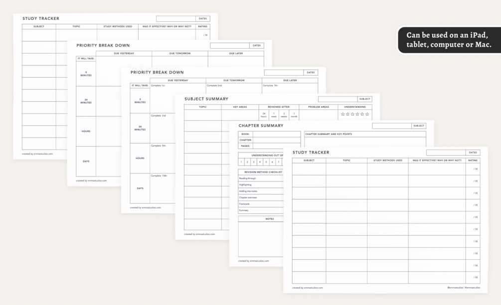 revision calendar template