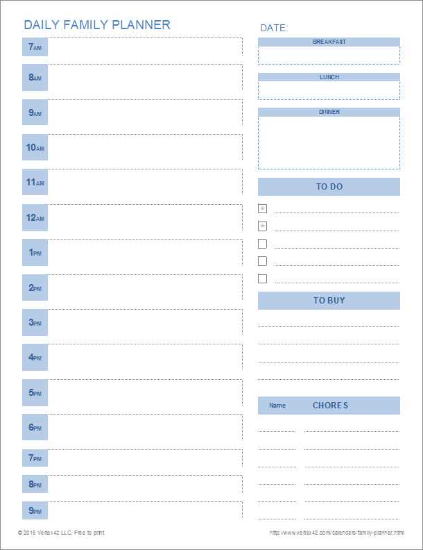 monthly family calendar template