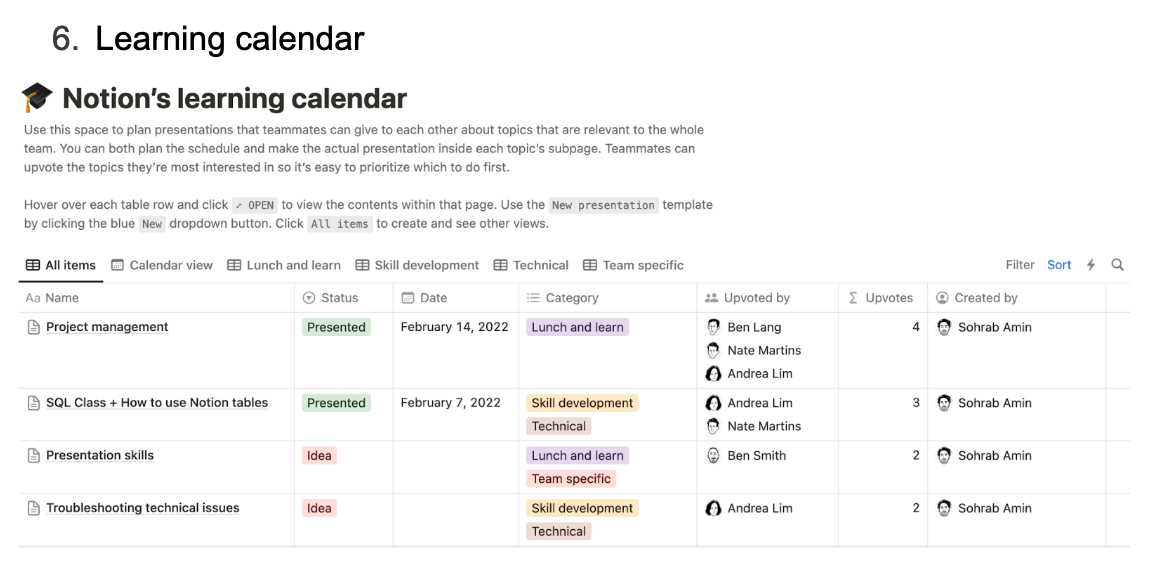 shareable calendar template