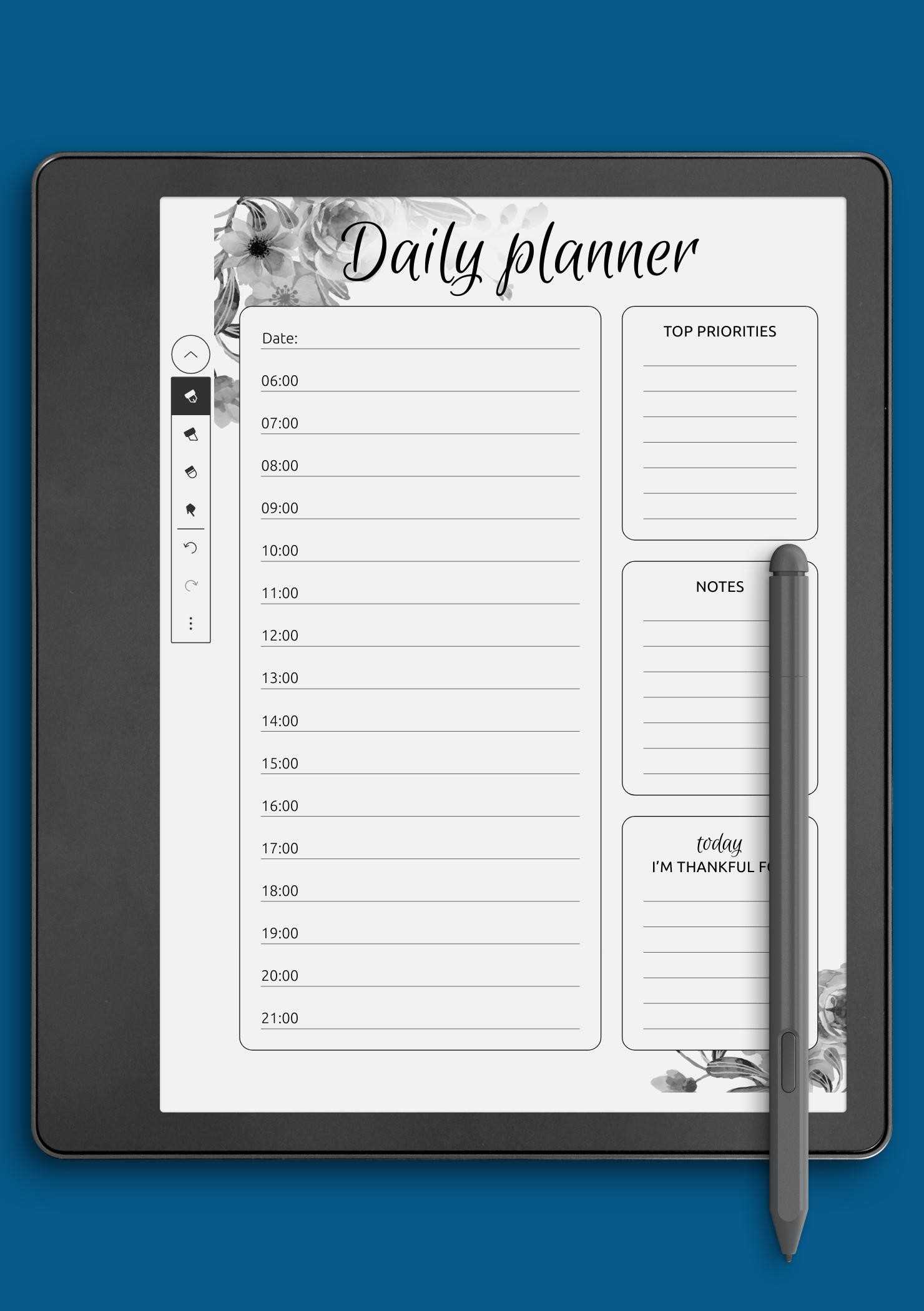 daily hourly calendar template