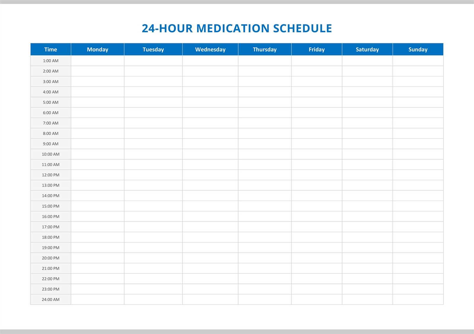 daily medication calendar template