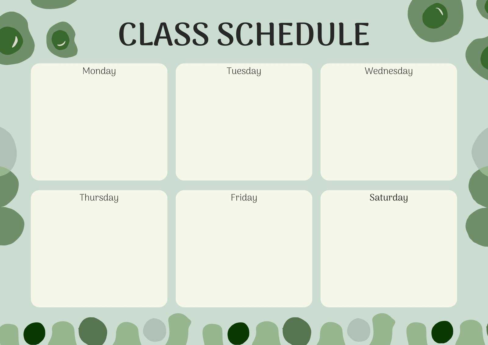 course calendar template