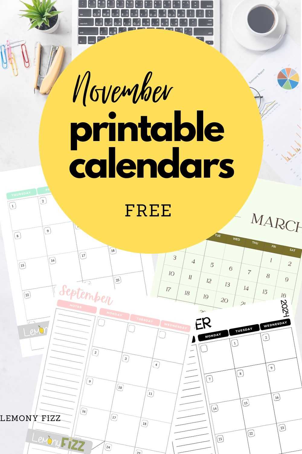 november month calendar template