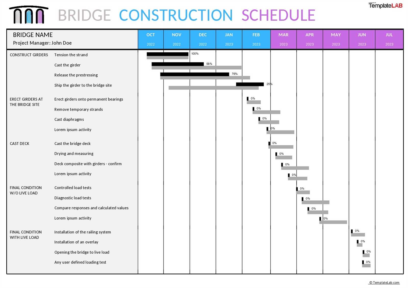 construction calendar template free