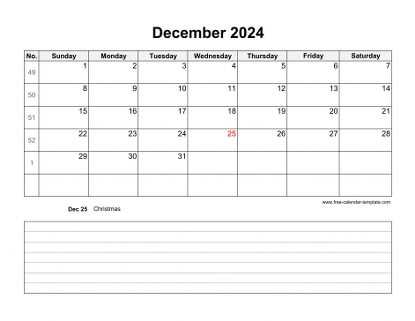 blank december calendar template