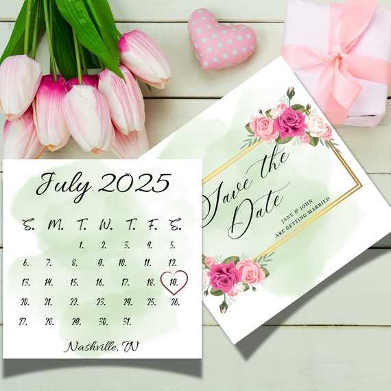 save the date calendar template free 2025