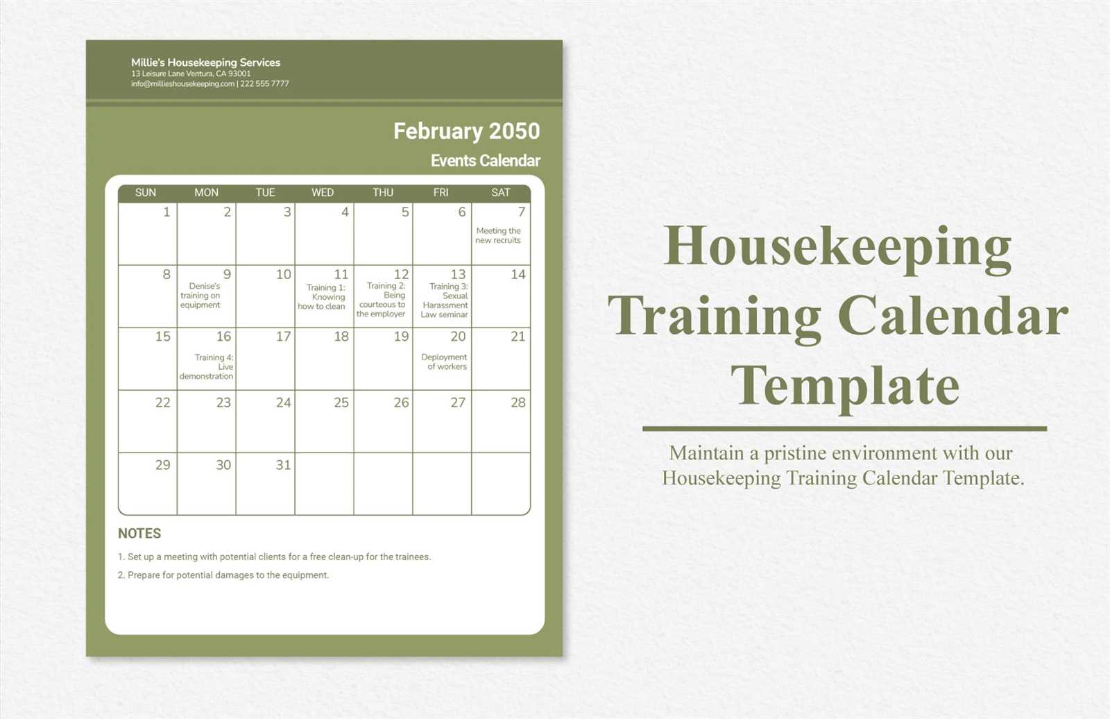 yearly training calendar template