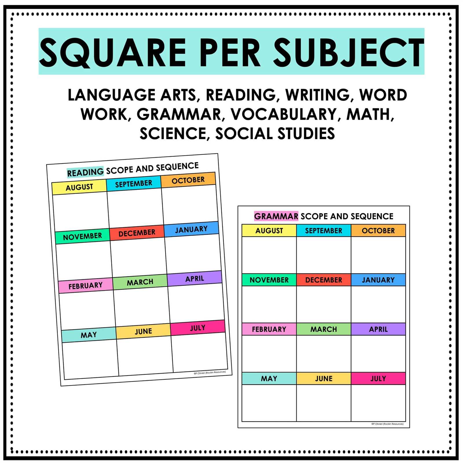 scope and sequence calendar template