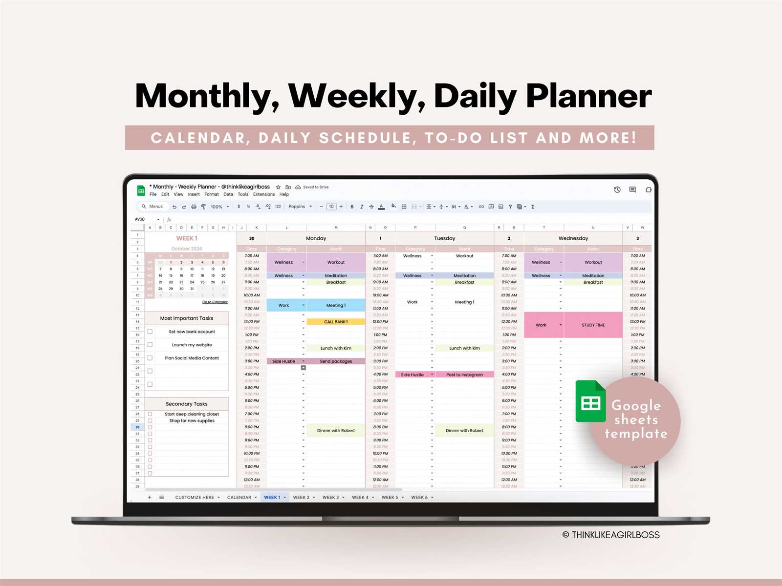 instructional focus calendar template