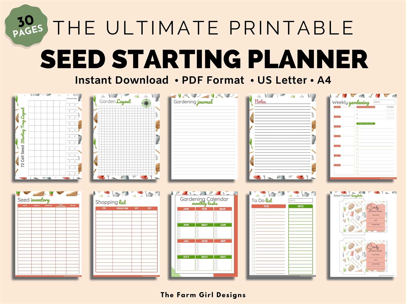 seed planting calendar template