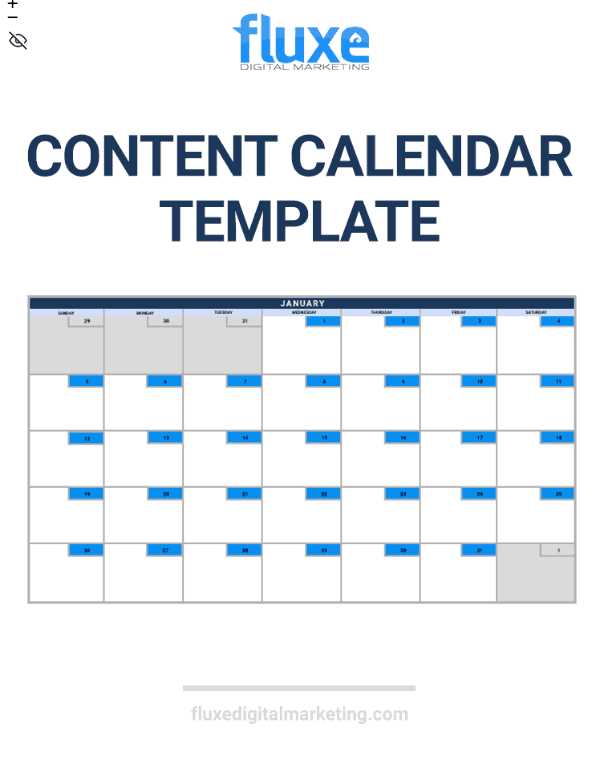 digital marketing calendar template