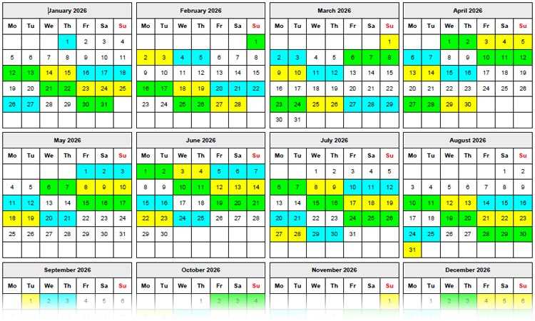 shift calendar template