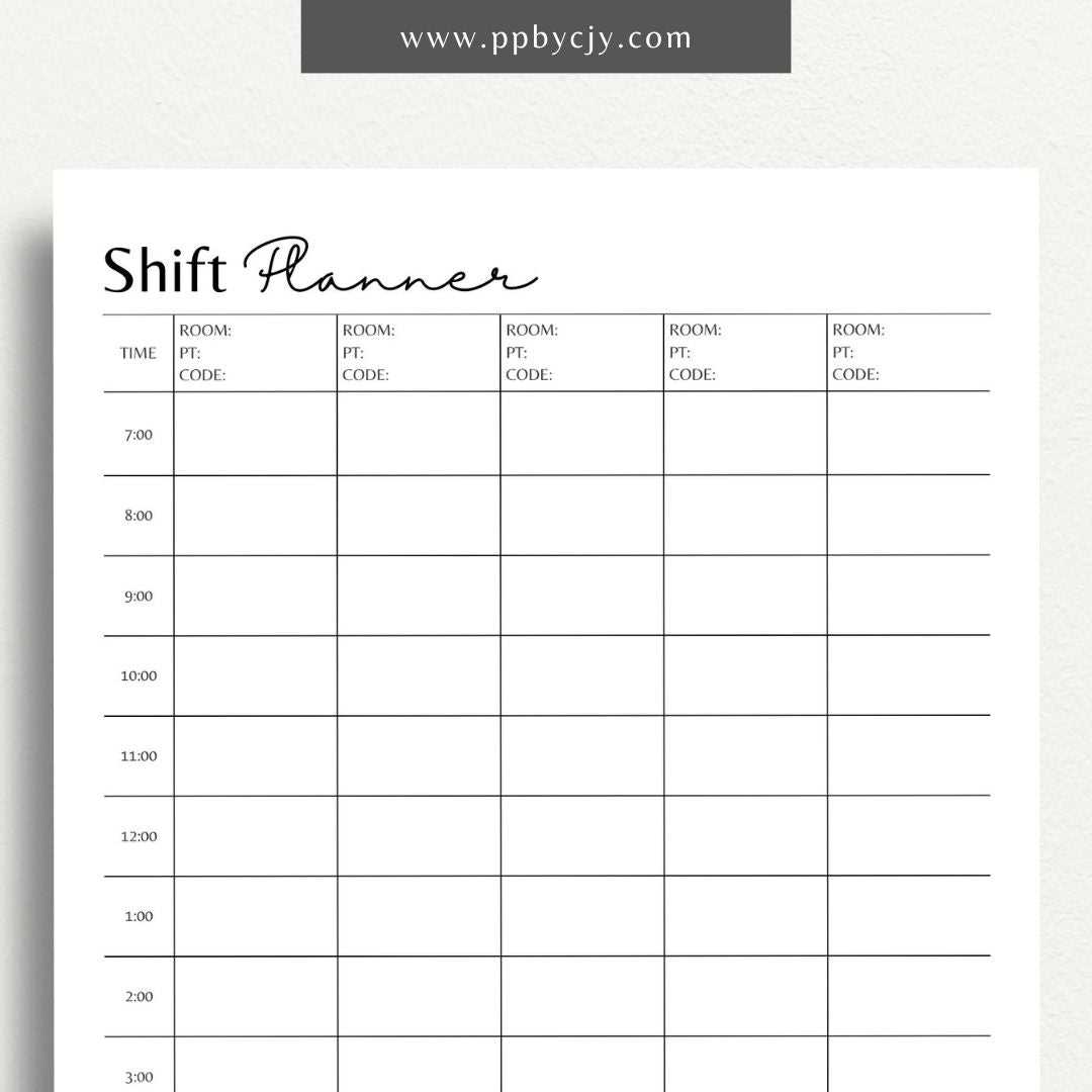 shift calendar template