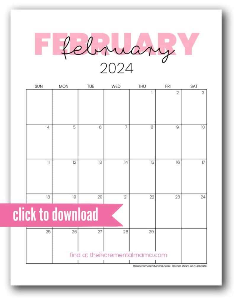 free cute calendar template