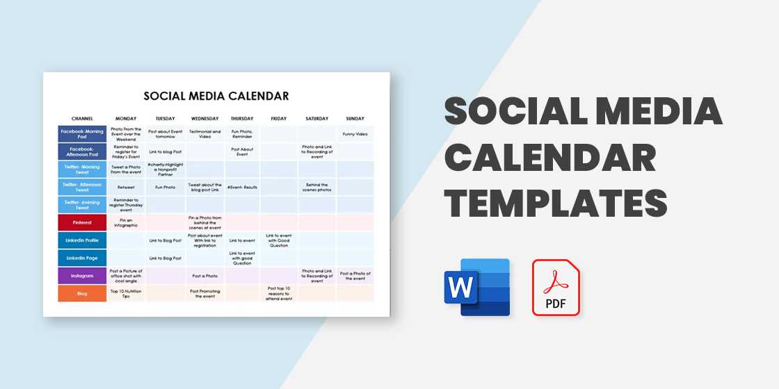 annual social media calendar template