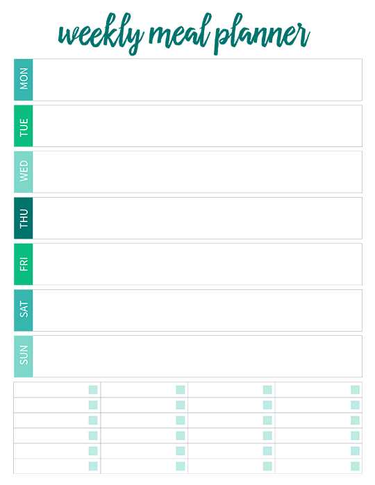 single week calendar template