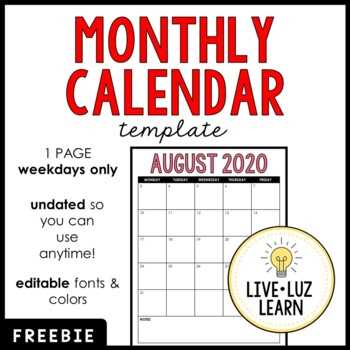 live calendar template