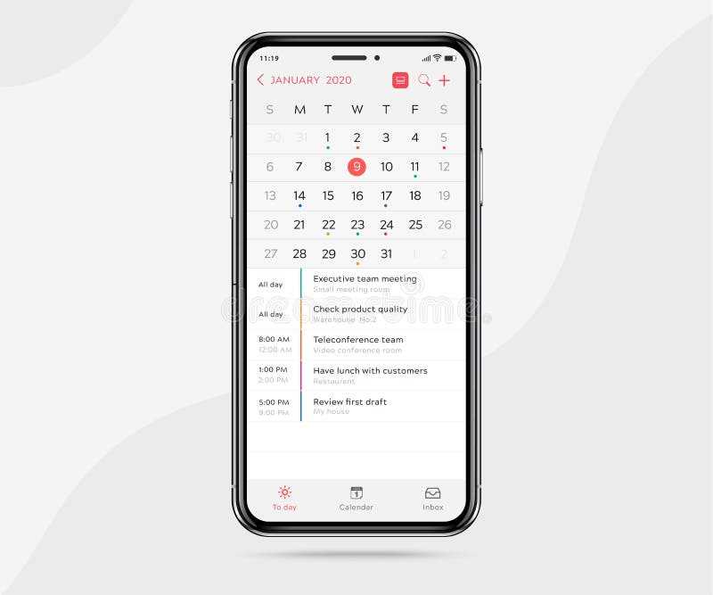 iphone calendar template