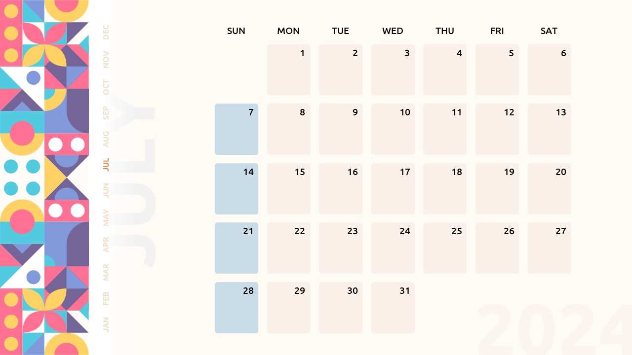 slides calendar template