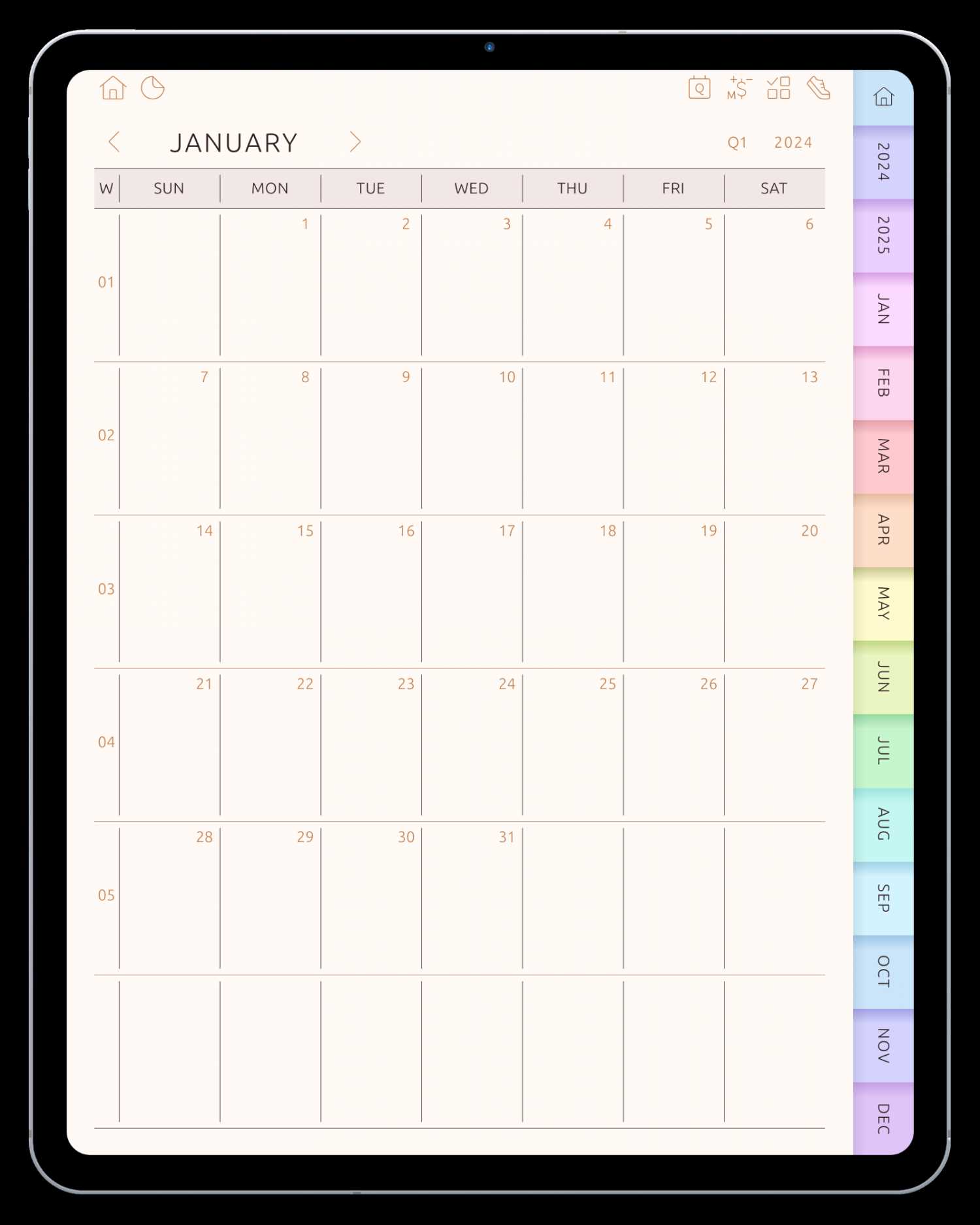 blank monthly calendar template portrait