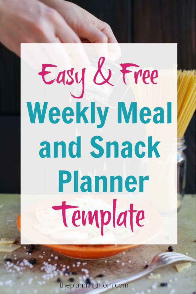 snack calendar template free