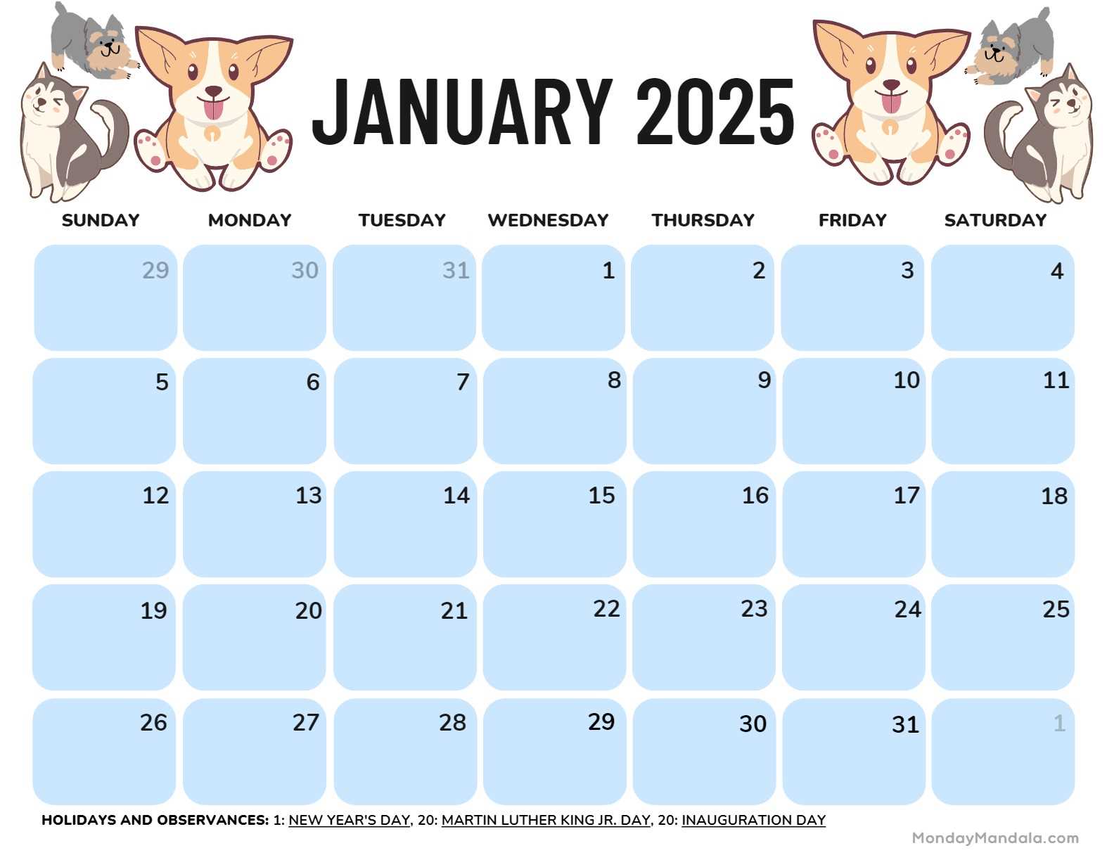 work plan calendar template 2025