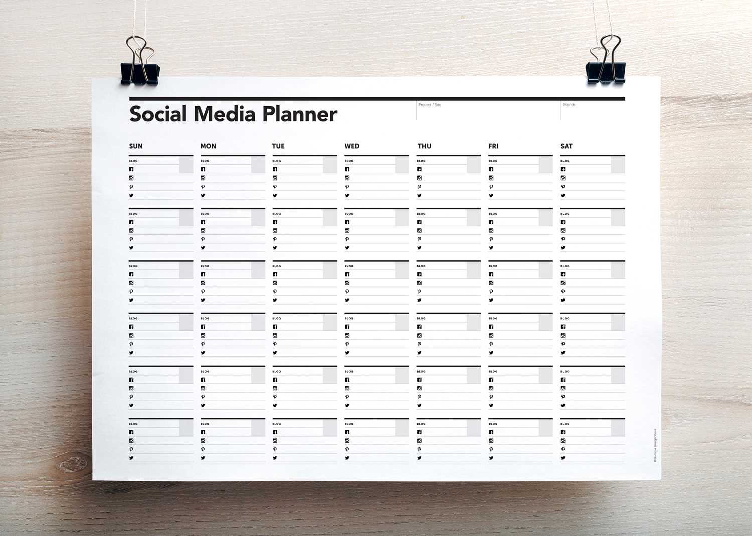 social calendar template