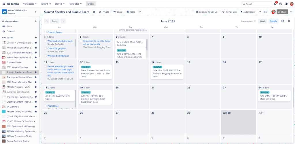 social media calendar template trello