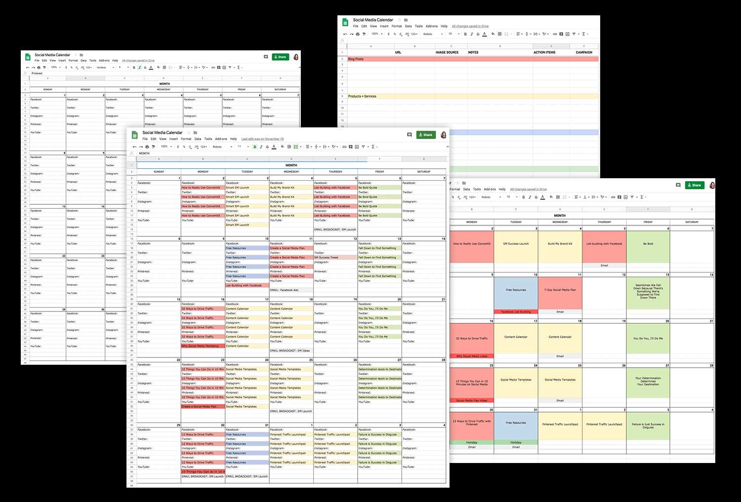 social media posting calendar template