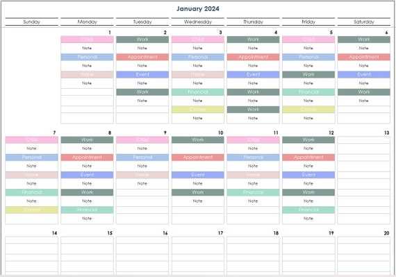 spreadsheet calendar template 2025