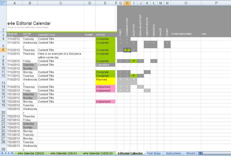 campus editorial calendar template