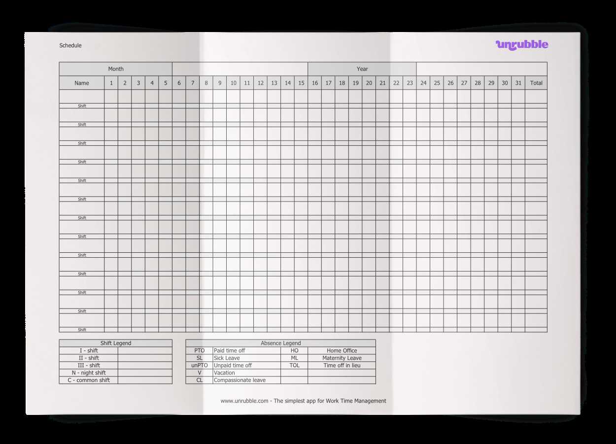 staff schedule calendar template