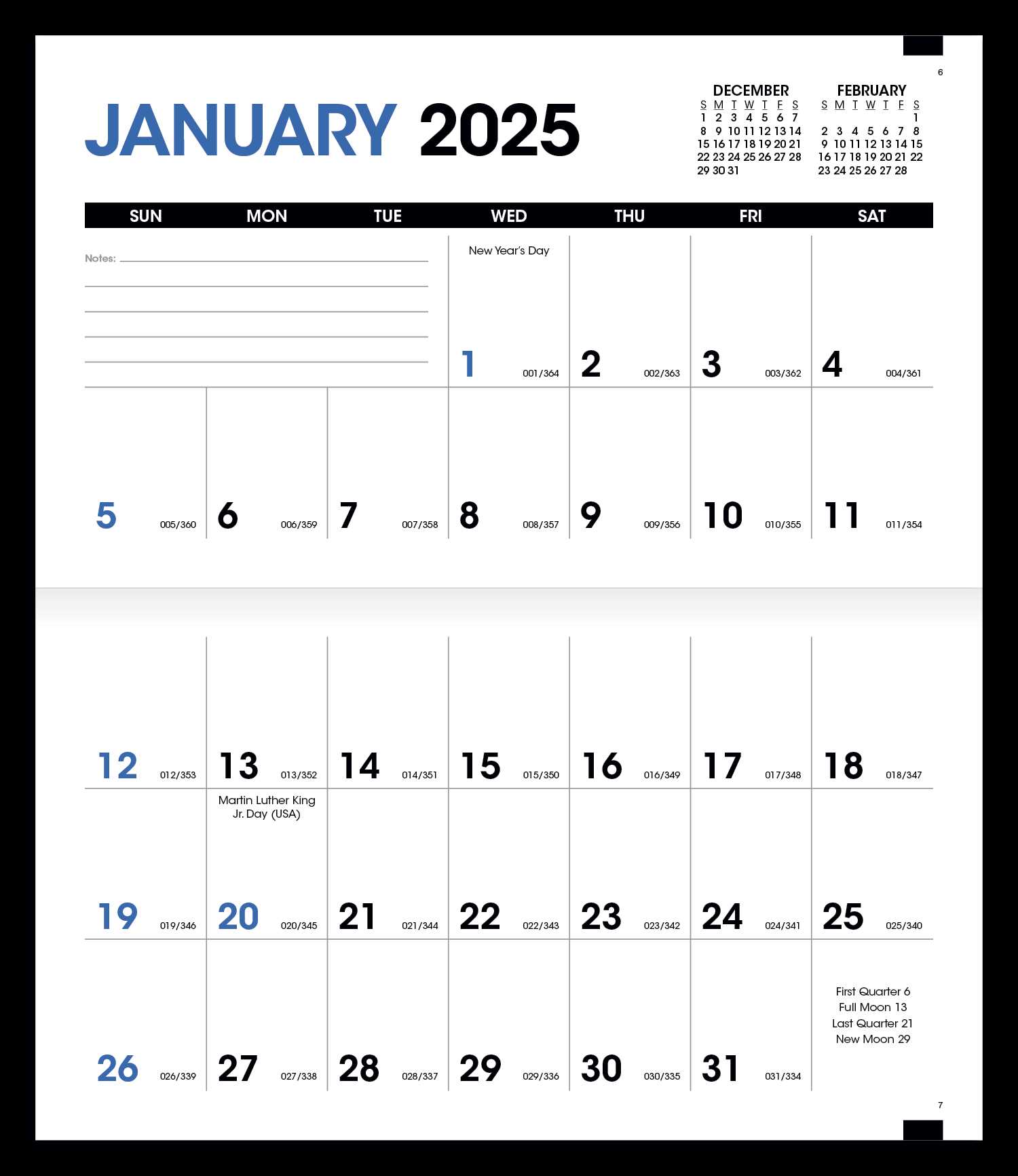 standard calendar template