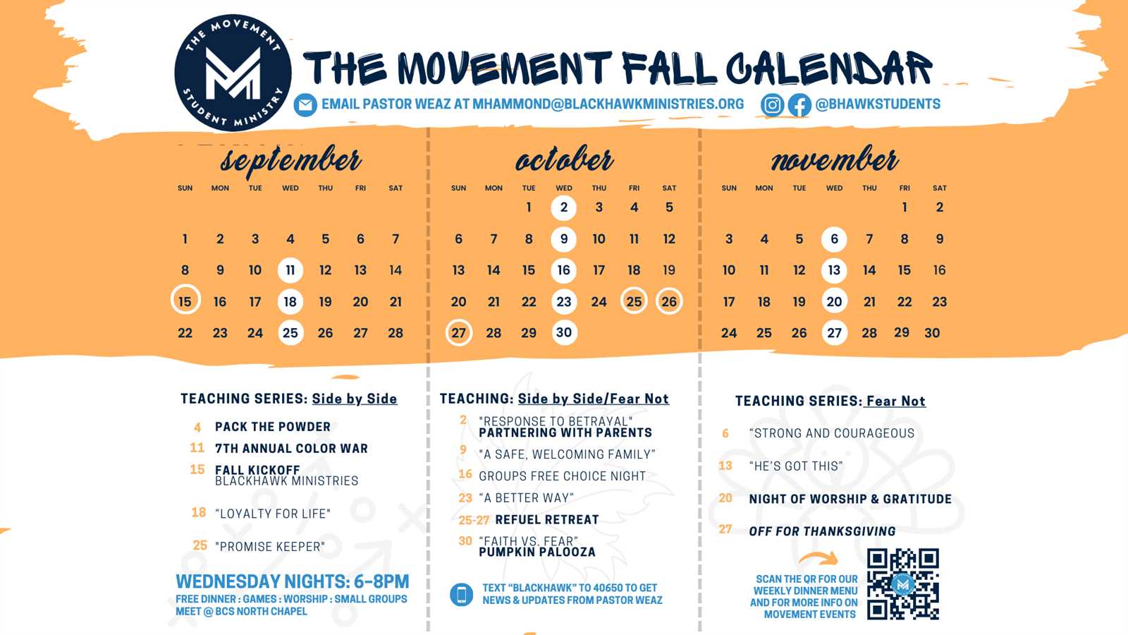 student ministry calendar template