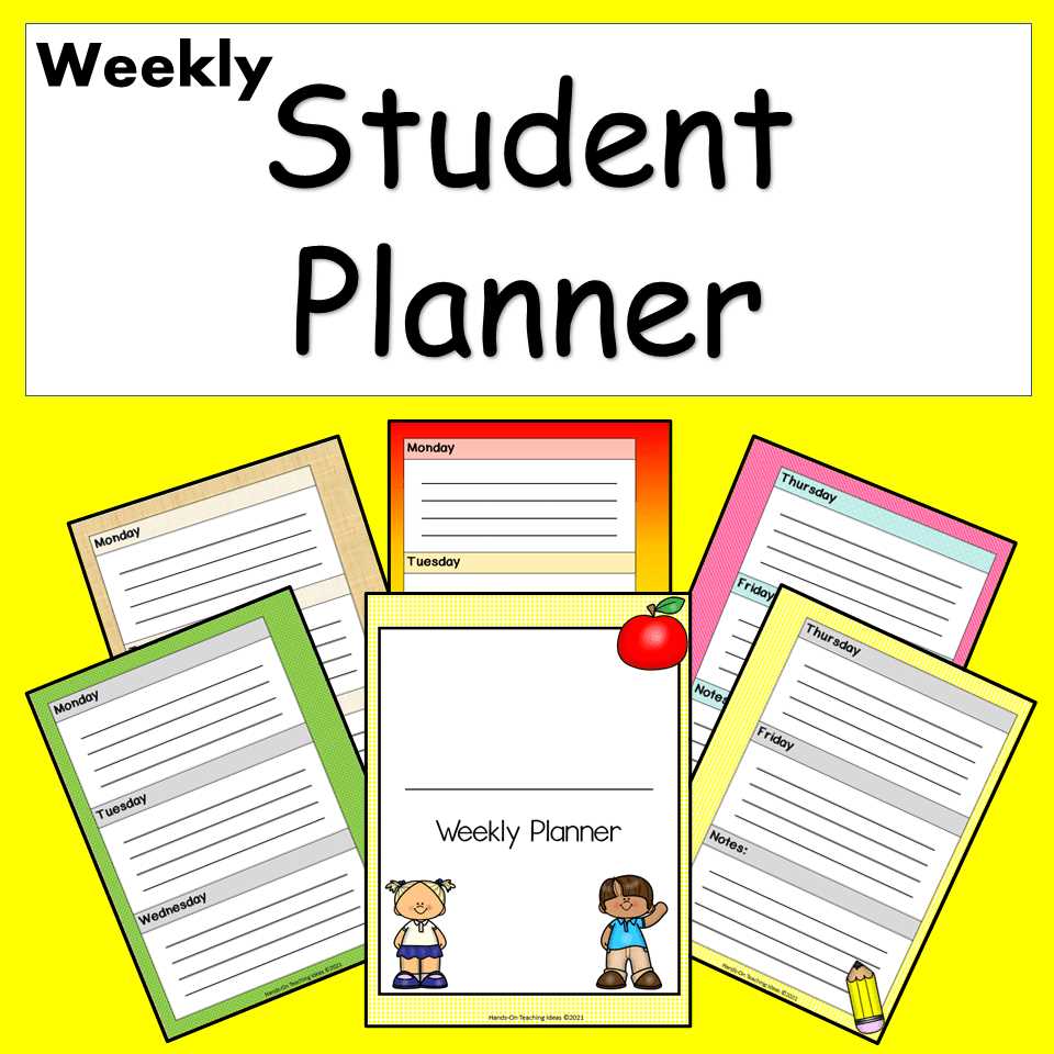 student weekly calendar template