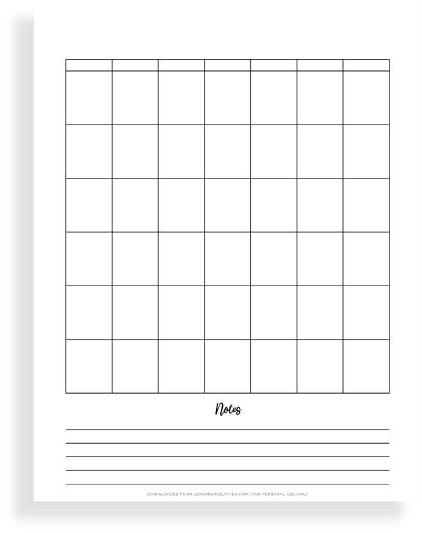 free printable blank calendar template