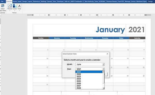 calendar template 2007