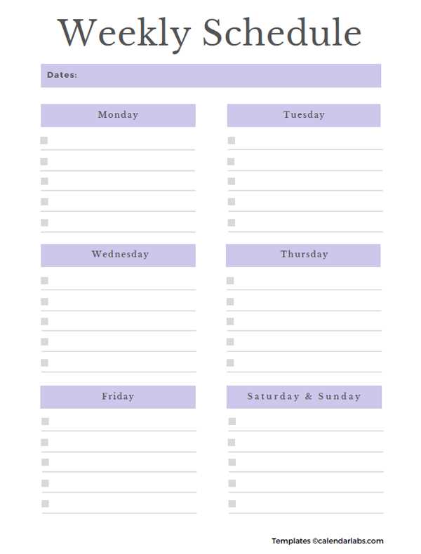 sunday through saturday calendar template