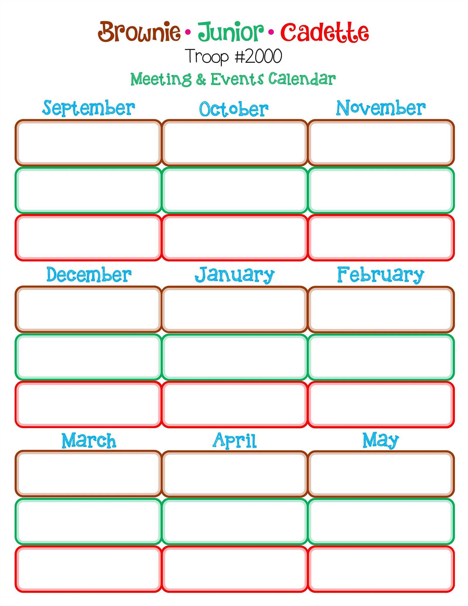 scout calendar template